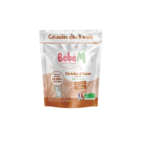 Céréales Cacao 8 mois 220g Bébé M La Mandorle