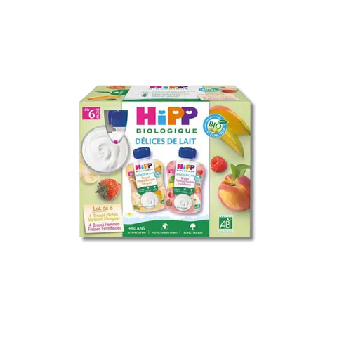 Gourdes Multipack Brassés 2 variétés 6 mois 8x90g HiPP