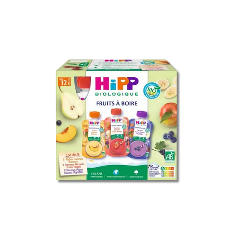 Gourdes Multipack 3 variétés 12 mois 8x120ml HiPP
