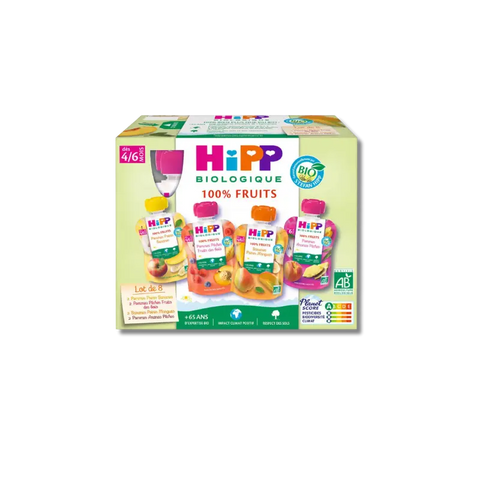 Gourdes Multipack 4 variétés 4/6 mois 8x90g HiPP