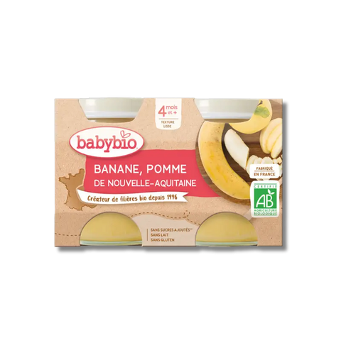 Banane Pomme de Nouvelle-Aquitaine 4 mois 2x130g Babybio - Blossom Care