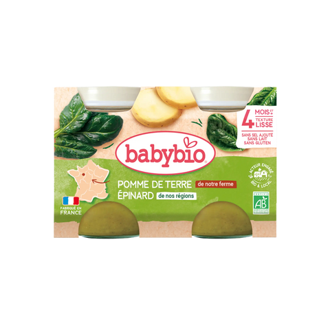 Pomme de terre de notre Ferme Epinard de nos régions 4 mois 2x130g Babybio - Blossom Care