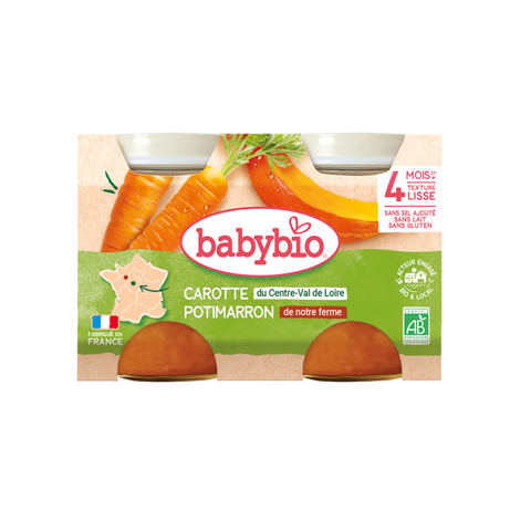 Carotte du Centre Val de Loire Potimarron de notre Ferme 4 mois 2x130g Babybio