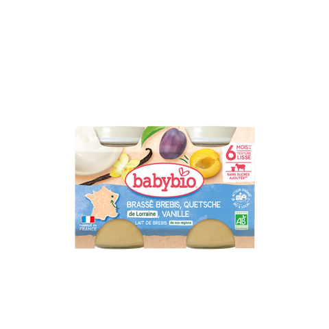 Brassé Brebis Quetsche de Lorraine Vanille 6 mois 2x130g Babybio - Blossom Care