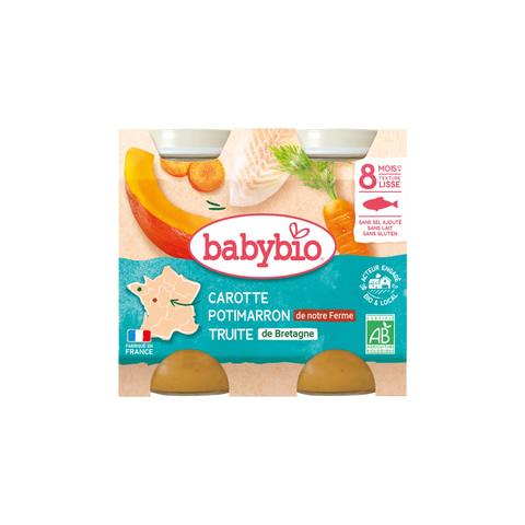 Carotte Potimarron de notre Ferme Truite de Bretagne 8 mois 2x200 g Babybio - Blossom Care