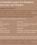 Gommes compléments alimentaires Confort Cycle de Isis Superfood pour le confort menstruel, présentées dans un récipient.