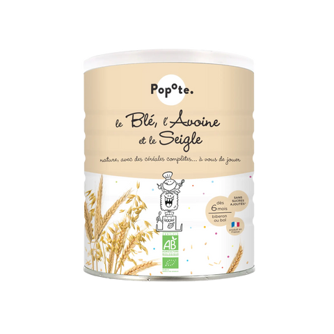 Les Céréales Blé, Avoine et Seigle 6 mois 220g Popote - Blossom Care