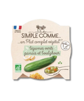 Légumes verts, panais et boulghour dans un sachet de 230g de la marque Simple Comme, pour bébé de 15 mois.