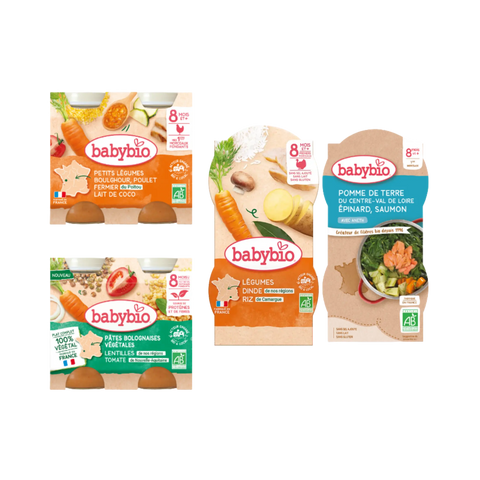 Pack 1 semaine repas du midi avec plat végétarien Dès 8 mois Babybio - Blossom Care