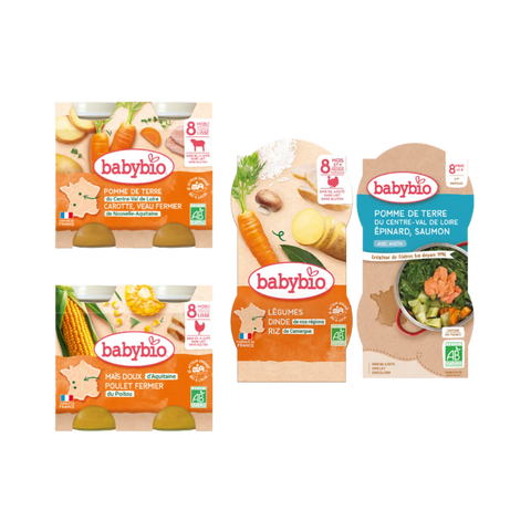 Pack 1 semaine repas du midi 8 mois Babybio - Blossom Care
