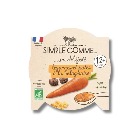 Pâtes Bolognaise Bœuf Bio 12 mois 200g Simple Comme